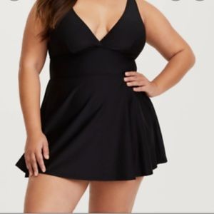 Torrid Black Skater Swim Dress